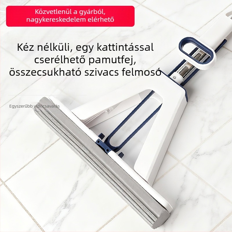 Összecsukható kéz nélküli PVA szivacsos felmosó otthoni használatra, nedvszívó a nappali és a konyha padlóihoz, tisztít egyetlen mozdulattal