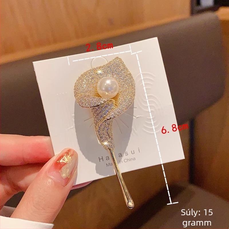 2024-es új luxus Calla liliom kitűző elegáns zakóhoz