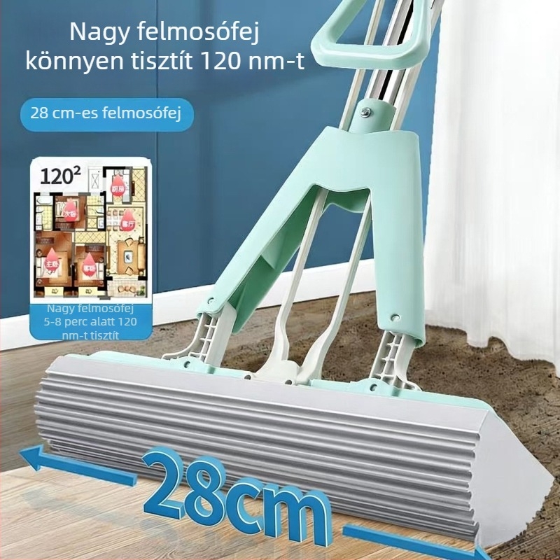 Abszorbens szivacs mop érintkezés nélküli használathoz, száraz és nedves tisztításra, összecsukható, könnyű otthoni takarításra