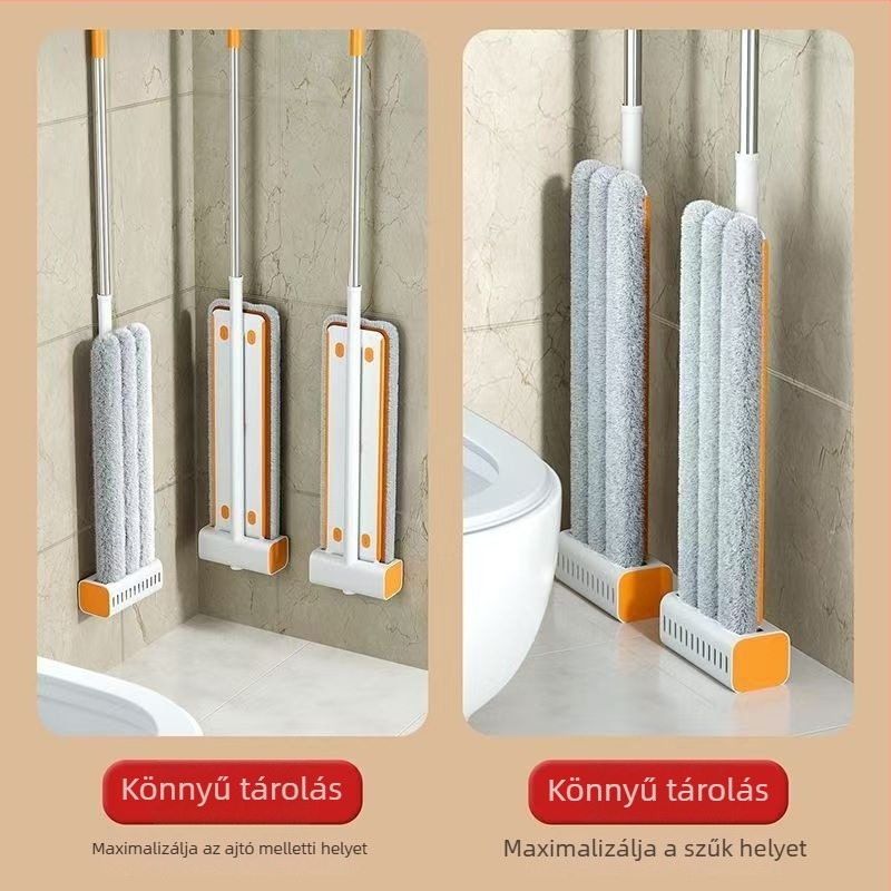 Kéz nélküli, öncsavaró, lapos mop háztartási használatra, levehető kendő, nedvszívó pamutszálak, klipsz a ruhára