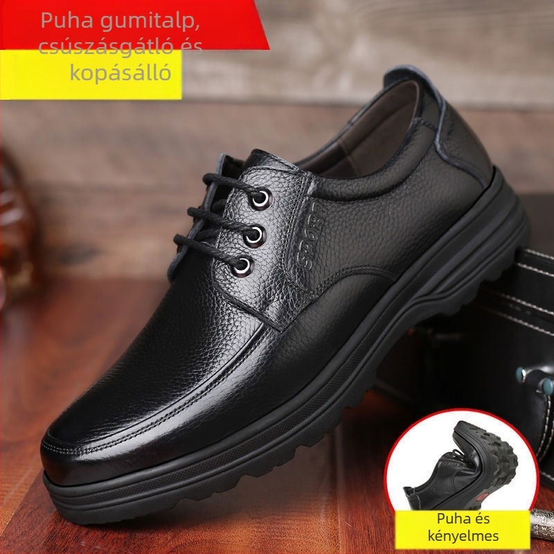 Valódi bőr férfi cipő, puha talppal, üzleti-casual stílusú cipő fiataloknak