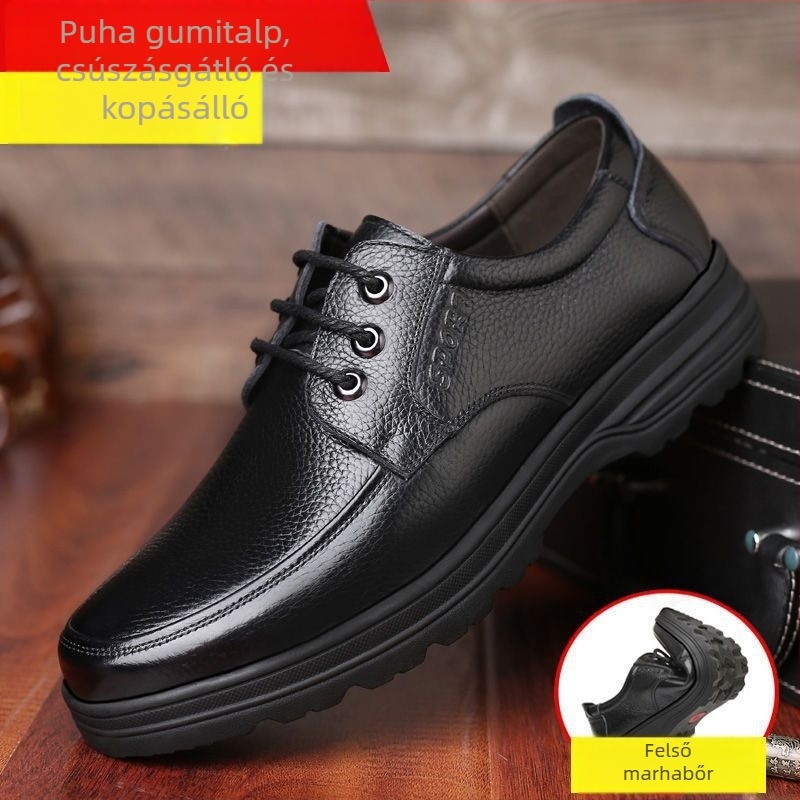 Valódi bőr férfi cipő, puha talppal, üzleti-casual stílusú cipő fiataloknak