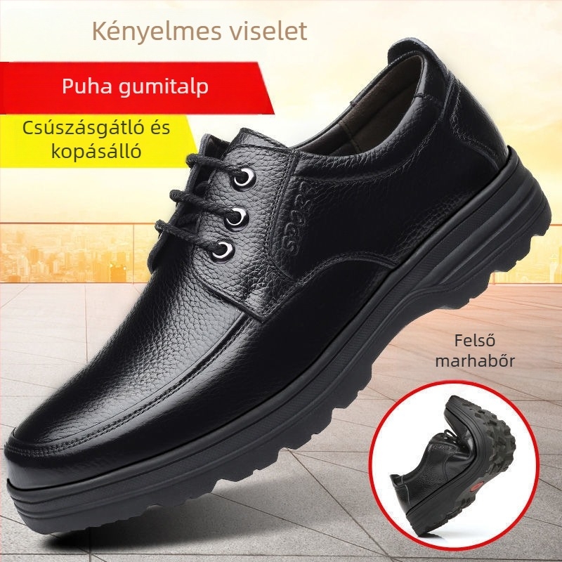 Valódi bőr férfi cipő, puha talppal, üzleti-casual stílusú cipő fiataloknak