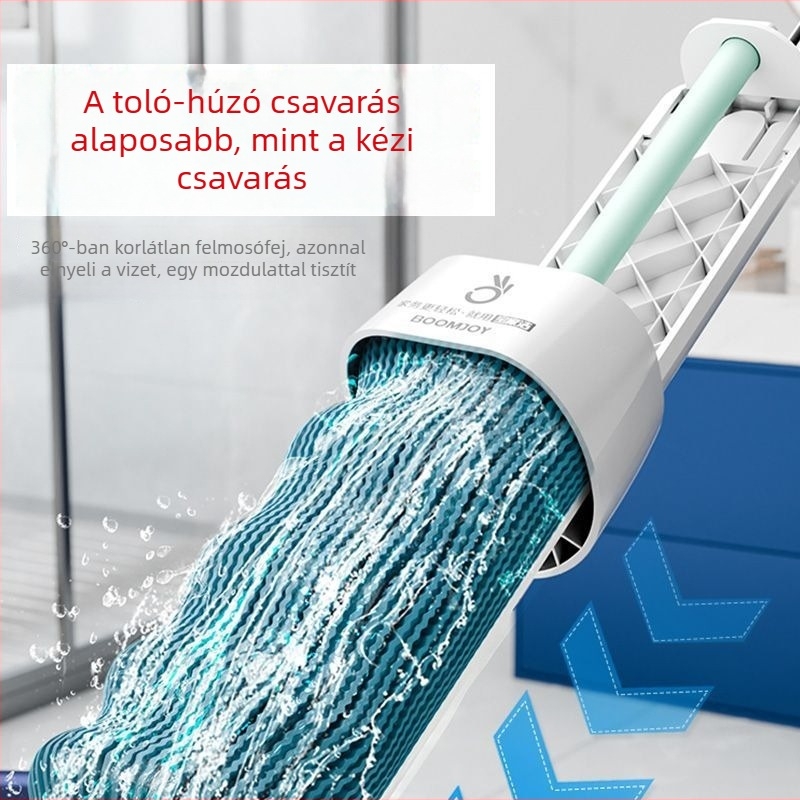 Bongjie háztartási szivacsos mop, kéz nélküli kinyomással, mikroszálas fej, fürdőszobához