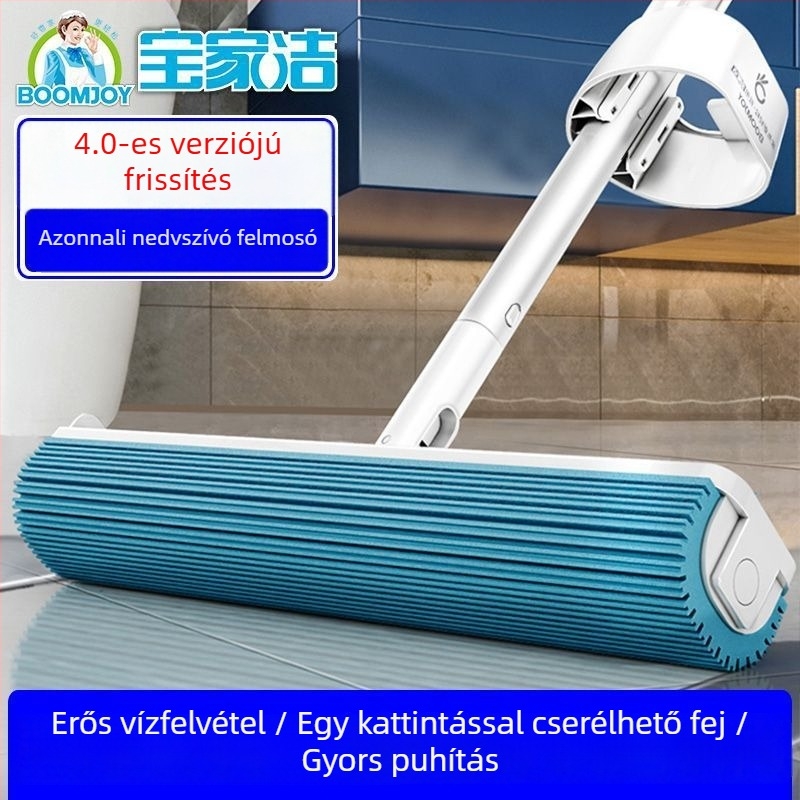Bongjie háztartási szivacsos mop, kéz nélküli kinyomással, mikroszálas fej, fürdőszobához