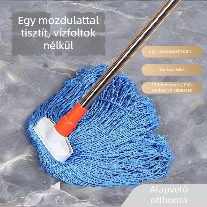 Csíkmentes kötélmop, sűrített rostos mop, lapos fejű mop, rozsdamentes acél, hagyományos otthoni használatra, egy lépésben tisztít