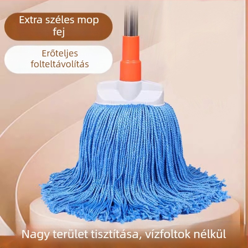 Csíkmentes kötélmop, sűrített rostos mop, lapos fejű mop, rozsdamentes acél, hagyományos otthoni használatra, egy lépésben tisztít