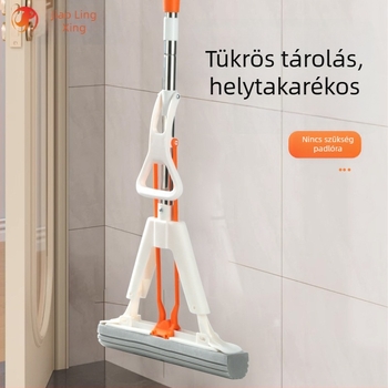 Összecsukható PVA mop kézi nyomás nélküli víznyomás funkcióval, levehető és mosható PVA fej, háztartási használatra, nedvszívó