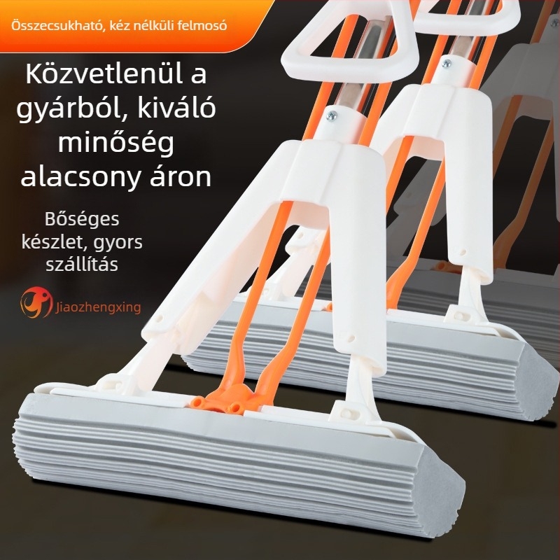 Összecsukható PVA mop kézi nyomás nélküli víznyomás funkcióval, levehető és mosható PVA fej, háztartási használatra, nedvszívó