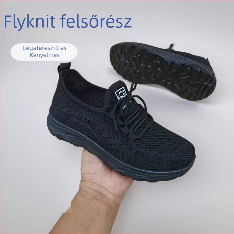 Uniszex sportcipő lélegző hálós felsőrésszel, fűzős, könnyű nyári viselet