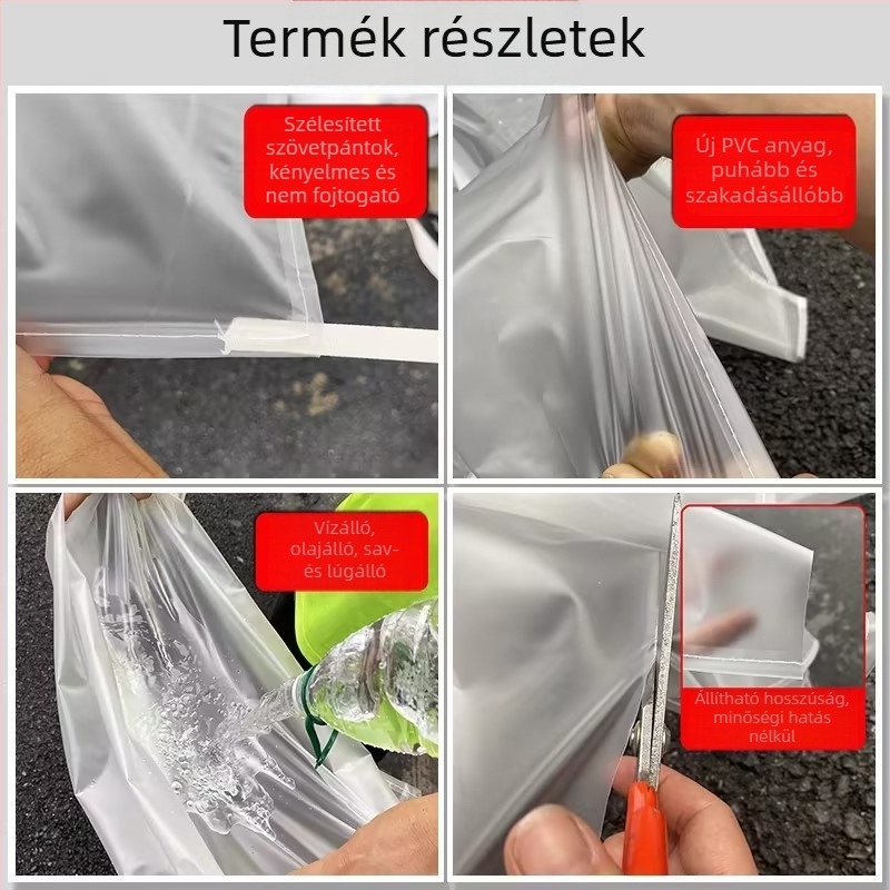 Átlátszó PVC vastagított kötény, vízálló és olajálló, konyhára, gyárba és élelmiszer-feldolgozásra