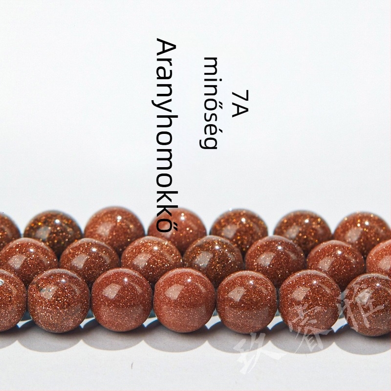 7A aranyhomokkő gyöngyök – félkész, kerek gyöngyök ékszerkészítéshez