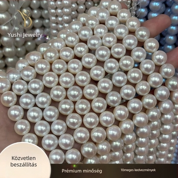 Természetes mélytengeri kagylógyöngyök, kerek, fehér, kézzel készített ékszerekhez, alkatrészek kar- és nyaklánchoz, félkész termék
