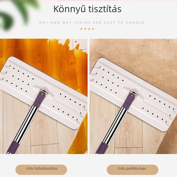 Mikroszálas lapos felmosó készlet 33×13 cm fej, rozsdamentes acél nyél, teleszkópos hossz 100–120 cm, száraz és nedves tisztításra