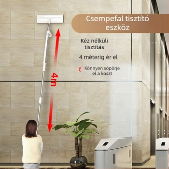 Kéz nélküli tisztító eszköz falak és mennyezet tisztítására, lapos mikroszálas mop