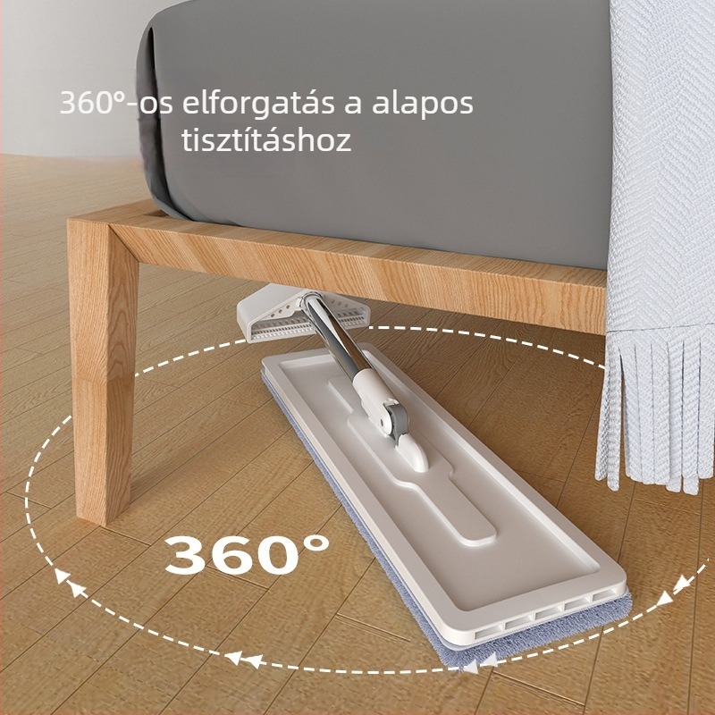 Kéz nélküli tisztító eszköz falak és mennyezet tisztítására, lapos mikroszálas mop