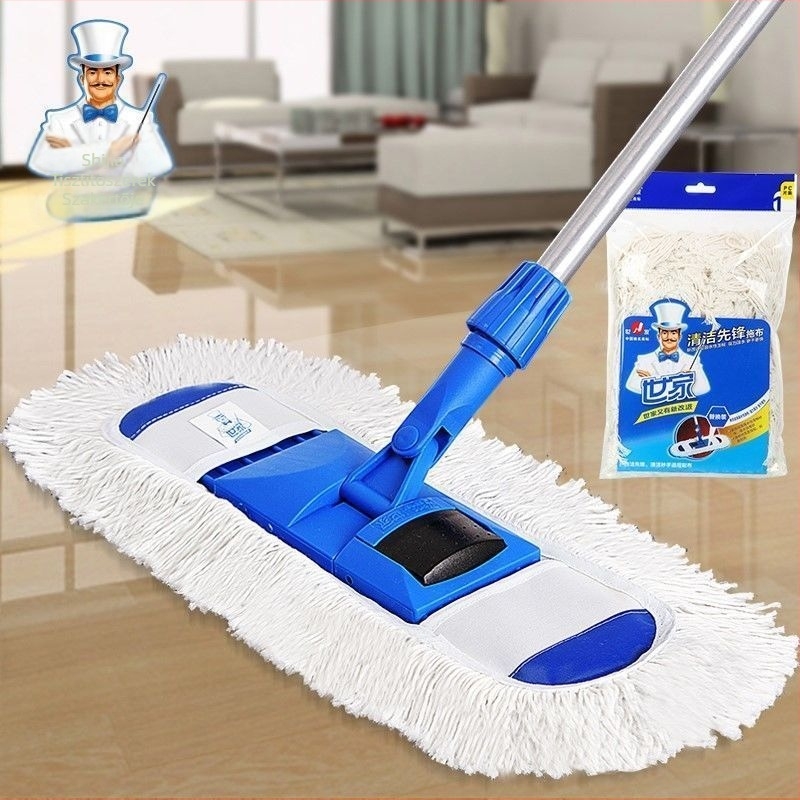 Háztartási lapos mop fa padlókhoz, pamutfonalból