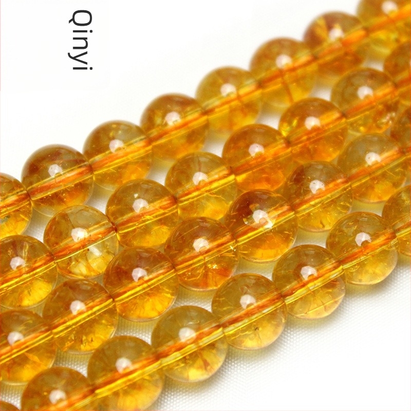 8 mm sötét sárga crackle kristály gömbölyű gyöngyök, laza gyöngyök DIY karkötőhöz