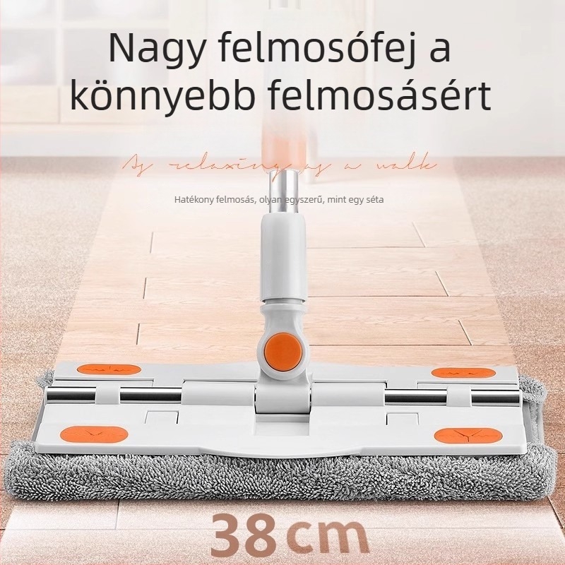 ÚJ clip-on sík felmosó a fa padlókhoz, cserélhető textíliával – nagy méret