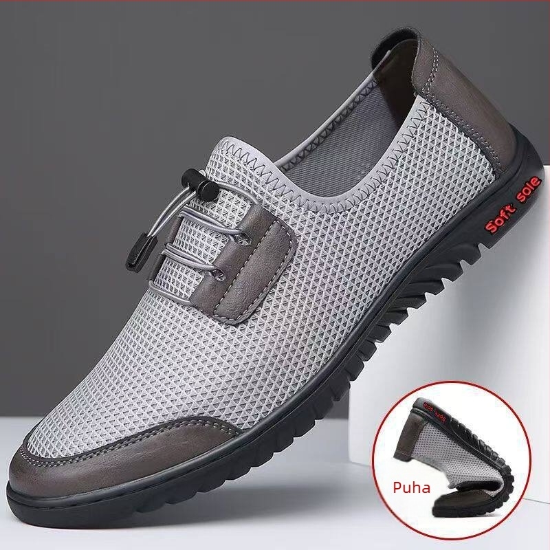 Férfi légáteresztő hálós slip-on szabadidőcipő – kényelmes, csúszásmentes, vezetéshez