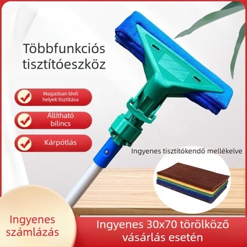 Tigris klipsz törölközőkhöz és textilekhez, teleszkópos rúd üveg- és padlótisztításhoz