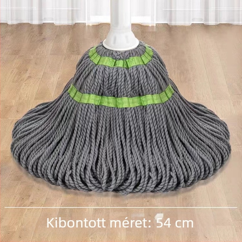 Csavaró mop háztartási használatra, fej pamutfonalból, kézi kicsavarás nélkül