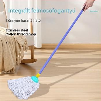 Padló mop kör fejjel, kiválóan nedvszívó pamutszálas kendő, szállodai és otthoni használatra, cserélhető kendő
