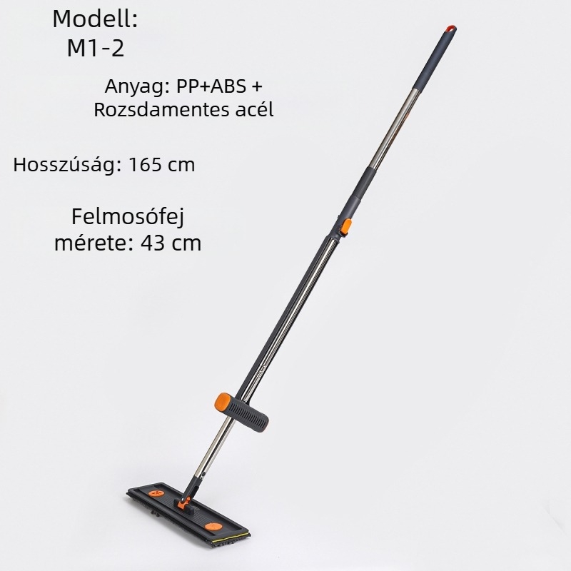 Kez nélküli lapos mop otthoni használatra, új modell, egy lépéses tisztítás, mop folyadékkal nedves-száraz kettős használathoz, vastag nedvszívó kendő