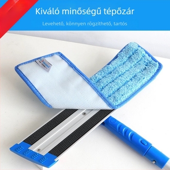 Alumínium ötvözetű, lapos mop mikroszálas fejjel otthoni, kórházi és kereskedelmi tisztításra — megnagyított, vastagodott dizájn