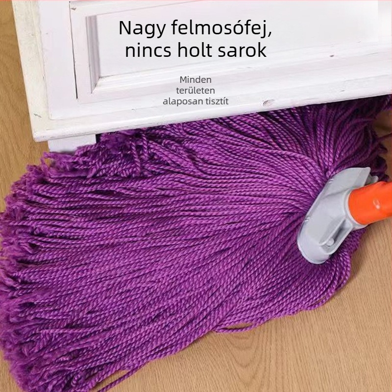 Háztartási mikroszálas mop, kötél alakú mop, magas nedvszívó képességgel, vízfoltmentes