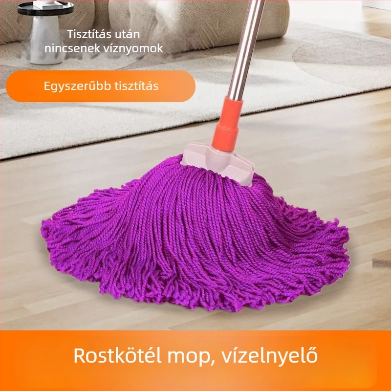 Háztartási mikroszálas mop, kötél alakú mop, magas nedvszívó képességgel, vízfoltmentes