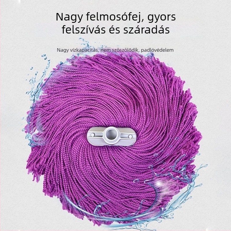 Háztartási mikroszálas mop, kötél alakú mop, magas nedvszívó képességgel, vízfoltmentes
