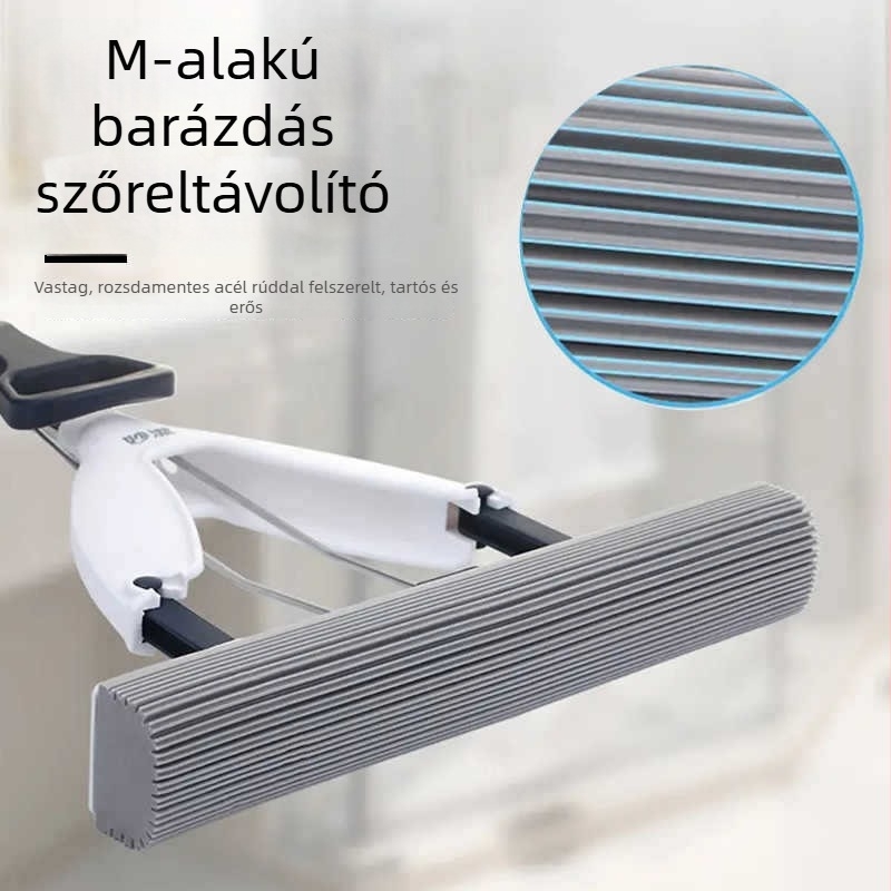 Miaojie szivacsmopp konyha és fürdőszoba számára – összecsukható, kéz nélküli használat, nedvszívó fejű mop