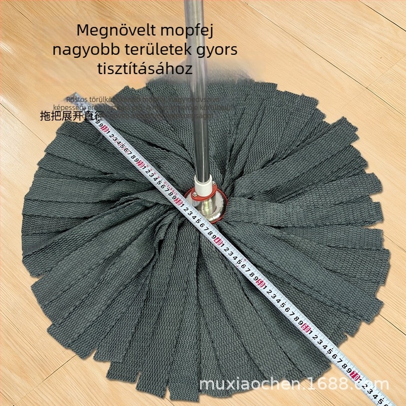 Ősi stílusú, vastagodott rúddal integrált mop, rozsdamentes acél fejjel, nyom nélkül, száraz és nedves használatra, nedvszívó mop, kézzel készített