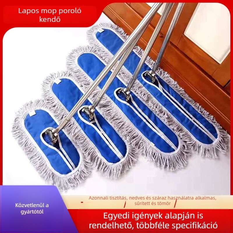 Por tisztító lapos mop 60/90 cm, kereskedelmi, szállodai és otthoni használatra