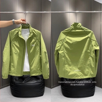 Férfi dzseki álló gallérral, új 2024-es modell, modern workwear-stílusú, hétköznapi kültéri felső