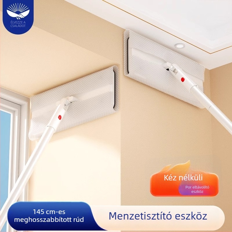 Xiangjia Mei lapos mop mennyezethez, elektrosztatikus por eltávolítás, cserélhető kendő, tisztító kendő, folteltávolítás, vízfelvétel, kéz nélküli mosás