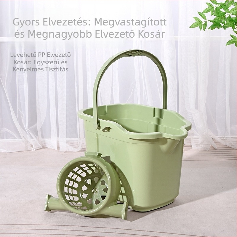 Kézi nyomású felmosóvödör görgővel, megerősített, nagy kapacitású, otthoni használatra