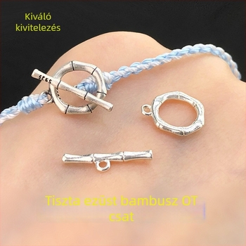 S925 Sterling Silver, Bamboo‑Joint dizájn, OT csatlakozózár, kristály-gyöngyökkel átszőtt karkötő és nyaklánc, kézzel készített DIY ékszer-kiegészítő