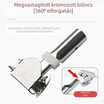 Rozsdamentes acélból készült integrált felmosórúd klipekkel és tartóval, állvány a lapos felmosóhoz – kiegészítők