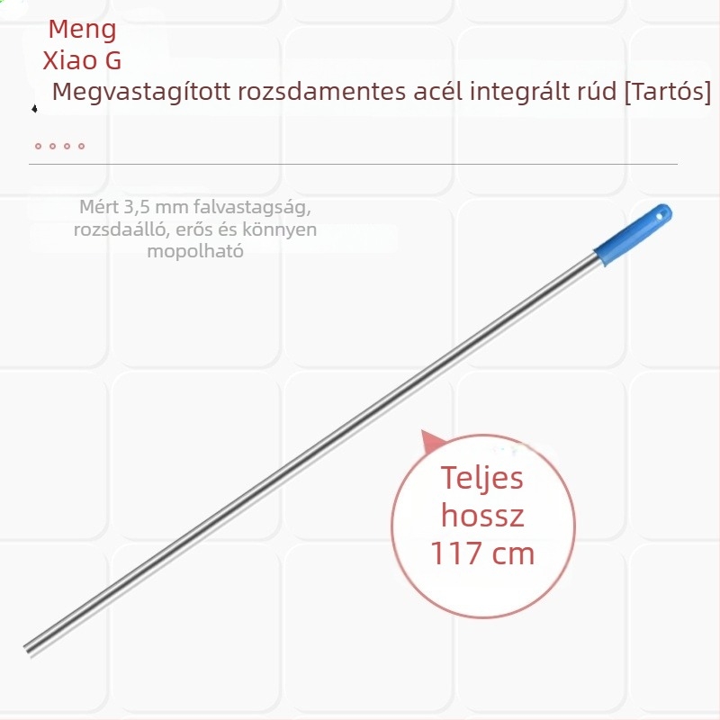 Rozsdamentes acélból készült integrált felmosórúd klipekkel és tartóval, állvány a lapos felmosóhoz – kiegészítők