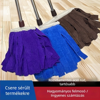 Széles fejű mop terry anyagból, nedves és száraz tisztításra, hagyományos dizájn