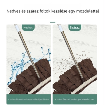 Széles fejű mop terry anyagból, nedves és száraz tisztításra, hagyományos dizájn