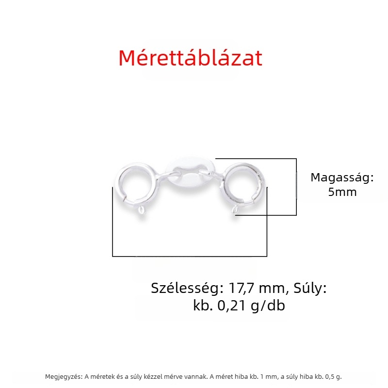 S925 sterling ezüst – dupla végű rugós zár karkötőhöz és nyaklánchoz – DIY gyöngy összekötő kiegészítő