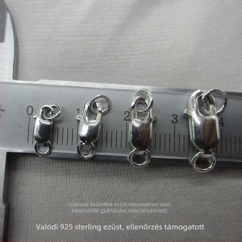 S925 sterling ezüst gyöngy ékszerzár nyaklánc és karkötő számára: Lobster clasp, négyzet alakú zár, összekötő csatlakozó