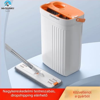 OEM személyre szabott lapos mop vödörrel – érintésmentes tisztítás, kettős mop-rendszer, ultra-finom rostok
