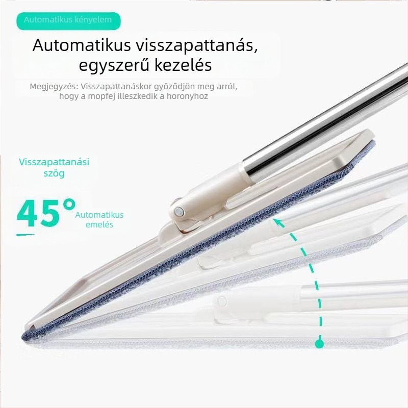 Lapos mop vödör szettel, száraz–nedves elválasztással, otthoni használatra