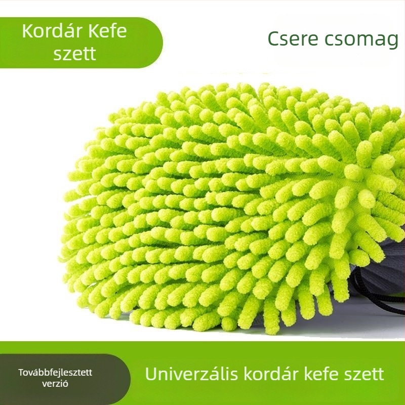 Két szakaszos alumínium ötvözetből készült állítható teleszkópos autómosó felmosó Chenille kefével