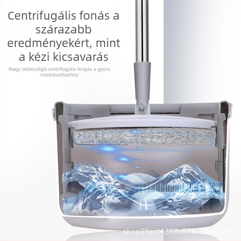 Forgó mop egy vödörrel, automatikus kinyomás, konyhai nedves és száraz tisztítás