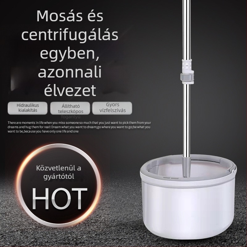 Forgó mop egy vödörrel, automatikus kinyomás, konyhai nedves és száraz tisztítás